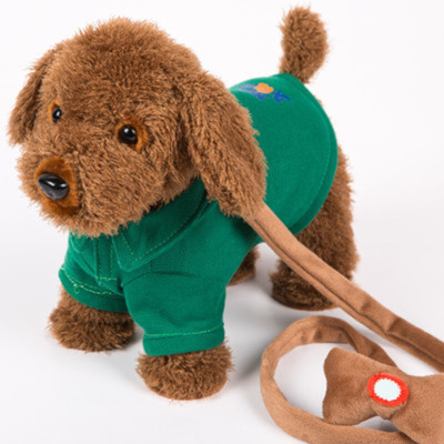 儿童电动毛绒玩具狗狗会唱歌会叫电子机器狗仿真泰迪牵绳走路小狗12345岁男绿色牵绳狗180首歌+动嘴+内存下载+豪礼