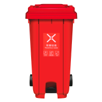 敏胤MYL-7120-7 120;脚踏户外有害分类垃圾桶新国标(芾轮带盖) 颜色:红色(单位:个)