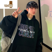 YANXU棉连帽卫衣男oversize港风美式宽松潮牌冬季加绒加厚外套