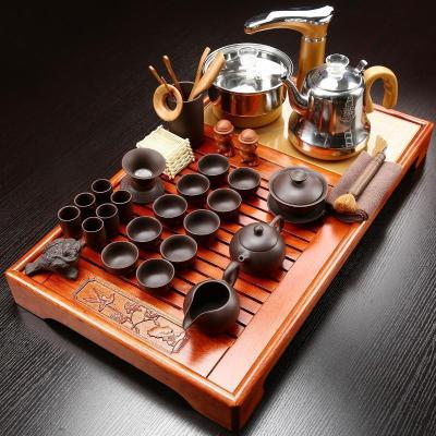 家柏饰(CORATED)泡茶茶具套装花梨木整套家用全自动功夫茶盘简约茶台紫砂喝茶茶杯