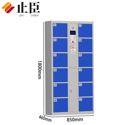 止臣 存包柜 办公家具办公柜储物柜存放柜电子储物保管柜寄存柜 12门