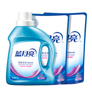 蓝月亮 Bluemoon 深层洁净洗衣液 薰衣草香 6斤:1kg瓶+1kg*2袋 强效去污 低泡易漂 10001473