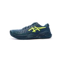 ASICS网球鞋男透气减震耐磨贴合脚型蓝色黄色标识轻便设计