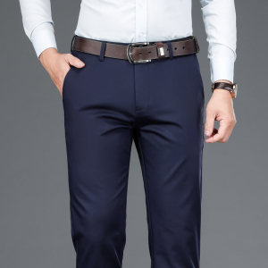 老爺車(LAOYECHE)冬季厚款休闲裤男士长裤商务男西裤直筒宽松免烫冰丝冬天裤子男