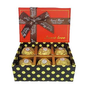 费列罗巧克力FerreroRocher费列罗榛果威化巧克力喜糖巧克力6粒装蝴蝶结纸盒礼盒装