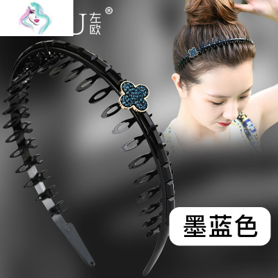 发箍女百搭外出网红发卡成年新款头箍洗脸用压发防滑带齿发夹碎发你那么美fg296白色珍珠