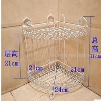 卫生间置物架 浴室角架 卫浴洗手间厕所三层三角收纳架落地壁挂 三维工匠 2层咖啡24*24*38储物架