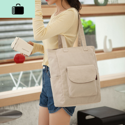 轻便妈咪帆布包女单肩文艺百搭手提防水学生补习包大容量补习袋NEW LAKE女手包