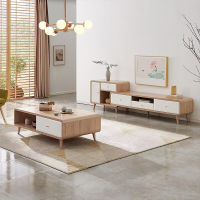 全友家居 时尚北欧茶几电视柜 多区储物 双色可选 常规款/可伸缩款可选茶几电视柜