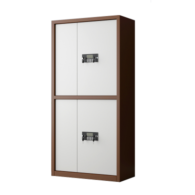 易企采 通双节咖白套色电子保密柜密码文件柜财务档案柜矮柜保险柜资料柜档案资料柜