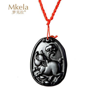 梦克拉Mkela 砭石项链吊坠 十二生肖猪项坠 民族风 其他