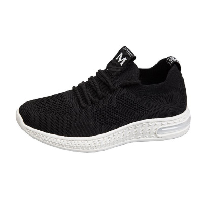 茜靓,CHYLLIRN飞织镂空网面透气运动鞋女夏季2020新款韩版百搭学生休闲跑步鞋子黑色36码