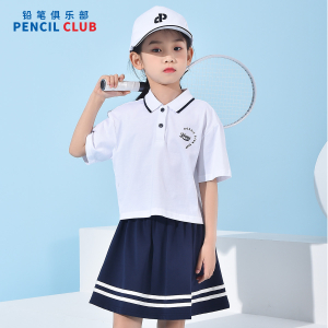 [1件3折]铅笔俱乐部童装2025夏装新款女童短袖儿童翻领Polo衫中大童上衣