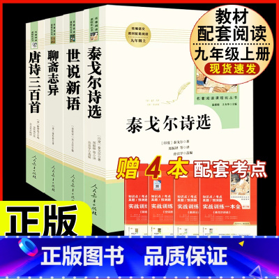[人教版4册]泰戈尔诗选+世说新语+聊斋志异+唐诗三百首 [正版]「九年级上册」聊斋志异 原着文言文人民教育出版社 初三