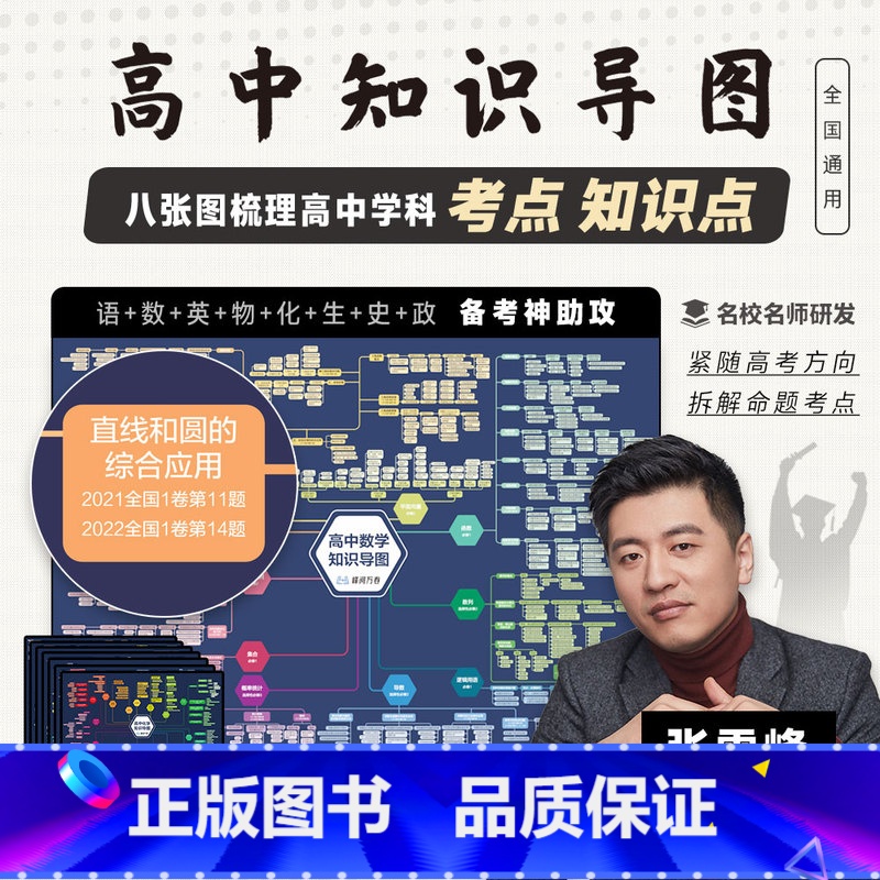 大理科6科合集[语数英物化生]知识导图 高中通用 [正版]张雪峰高中知识导图挂图海报高中语文数学英语历史物理化学生物政治