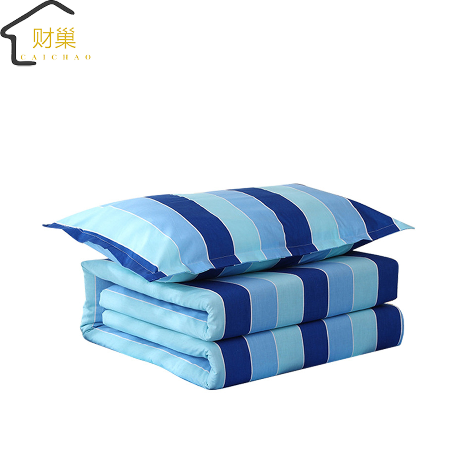 财巢 纯棉三件套床单150*210 被罩150*210 枕套45*65