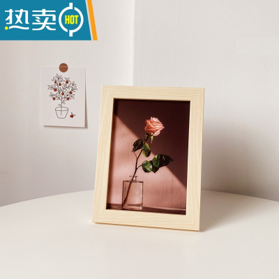 敬平ins风万事胜意小相框画 暖心文字摆台画卧室桌面装饰摆件学生礼物 7-62玫瑰花 7寸复合实木原木色框+油画布画芯