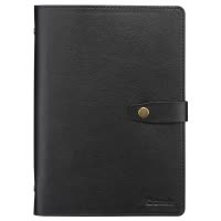 齐心 C5857 活页皮面本 A5 100张 黑