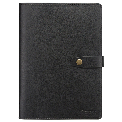 齐心 C5857 活页皮面本 A5 100张 黑