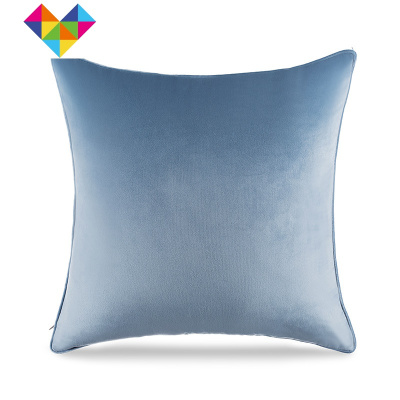 北欧风灰蓝色系抱枕组合绒布艺提花仿毛皮软装饰枕设计师靠垫套御蓝锦