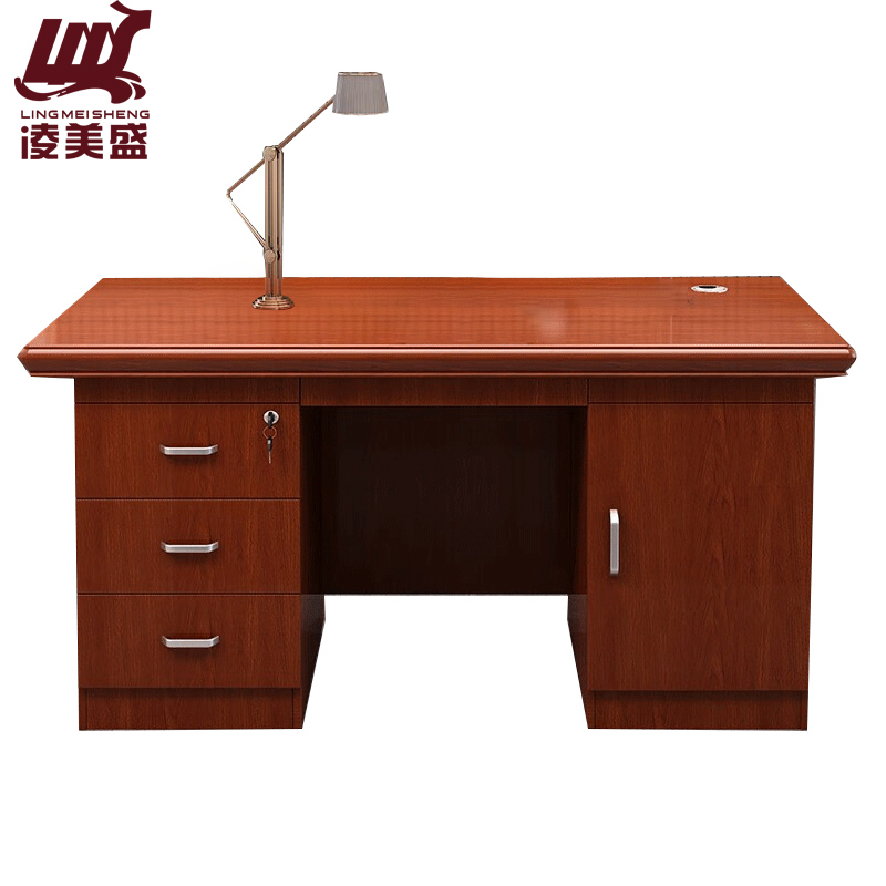 凌美盛 办公桌油漆木质贴皮单人桌1.2米LMS-12/张