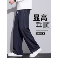 牛仔裤男士秋季新款美式潮牌宽松直筒原色宽松直筒休闲长裤子