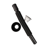 LONMATE 防臭黑色高弹伸缩 下水管(带防臭密封盖,塞)SL396 一条