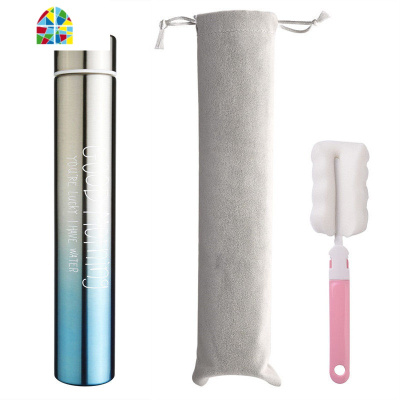 保温杯男便携细长款女个性创意潮流水杯子简约清新森系网红高颜值 FENGHOU 260白绿