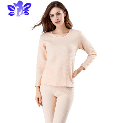 Ideaminiab保暖内衣套装三层夹棉圆领男女秋衣秋裤ab旗舰店/T862