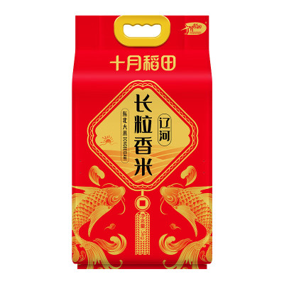 十月稻田辽河长粒香米东北大米5kg粳米一级10斤真空包装