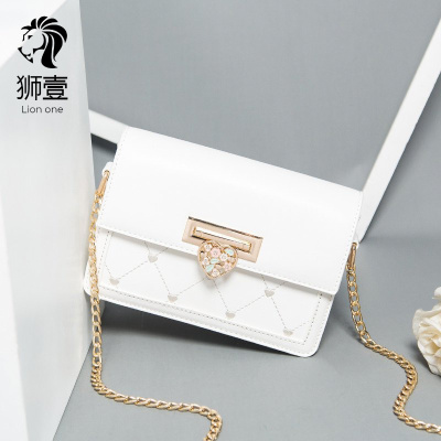 狮壹（Lionone）春夏季少女链条斜挎小包包女上新款女生包包潮学生百搭韩版时尚单肩包女复古撞色刺绣包小清新女包