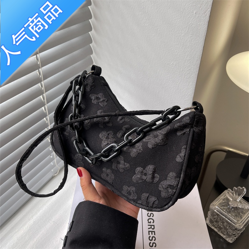 封后小众设计法棍腋下包时尚帆布包女2022新款潮夏季洋气百搭单肩包女
