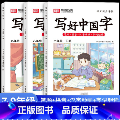 [单册]写好中国字 七年级下 [正版]写好中国字七八九年级下册初中生语文同步练字帖人教版初一初二初三中考语文临摹硬笔正楷