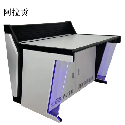 阿拉贡监控操作台双联定制电脑机房指挥中心控制台平台桌调度台加厚双联带灯1600*900*750