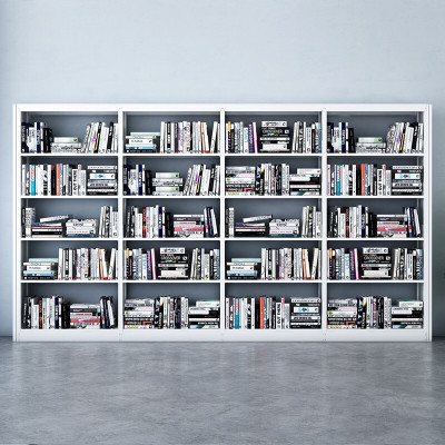 域赢钢制书架学校图书馆书店书籍室阅览室单面书架资料架一列四组五层