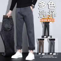 不挑身材品质加绒裤子男冬季简约百搭长裤男士新品舒适男款休闲裤