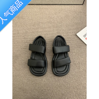 SUNTEK厚底凉鞋女鞋2023夏季新款一字扣带时尚原宿韩版沙滩鞋小众罗马鞋