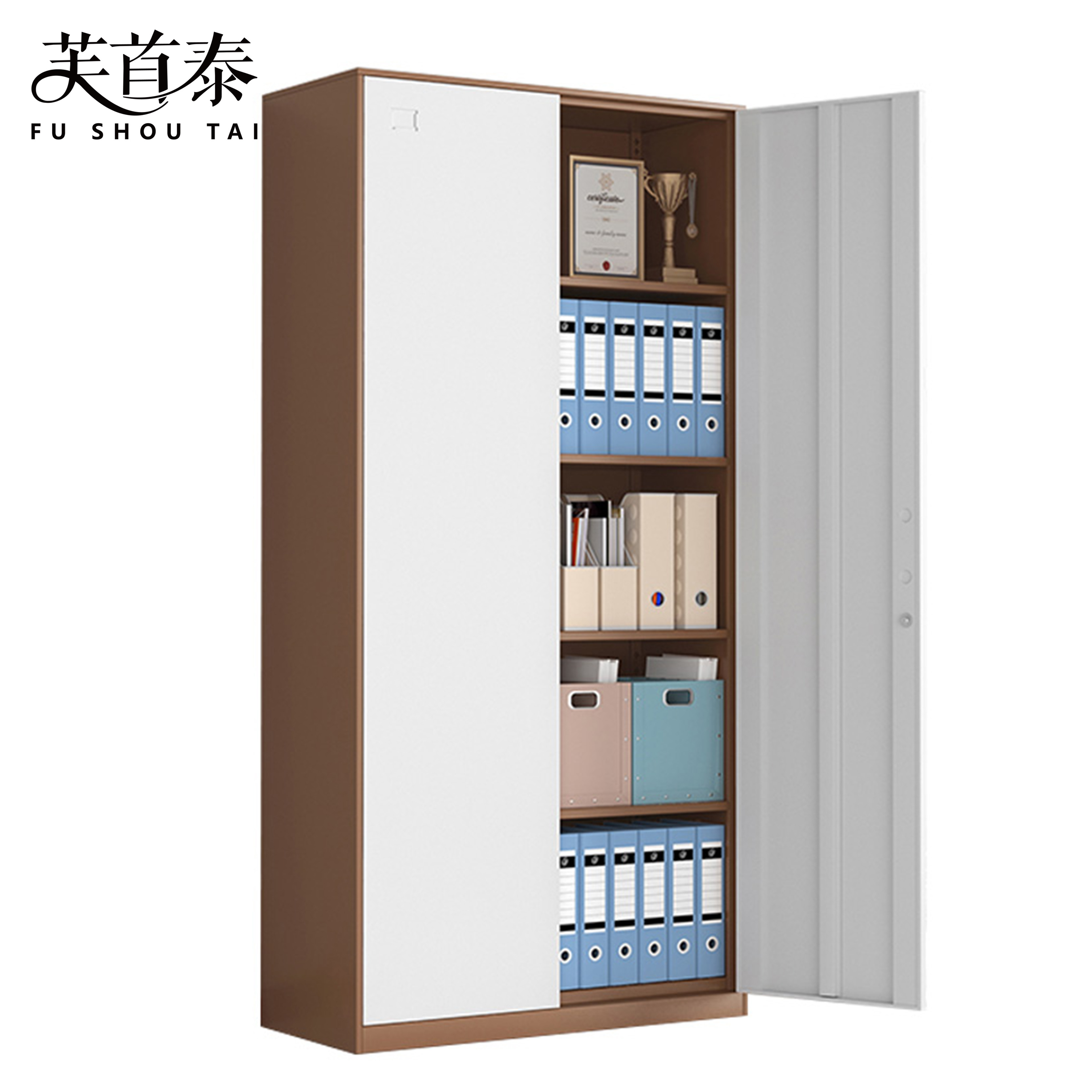 芙首泰铁皮文件柜二门套色900*400*1850mm台