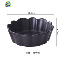 陶瓷创意花瓣碗水果沙拉甜品小吃碗干果盘子北欧风家用可爱哑光碗 FENGHOU 墨绿色花瓣状陶瓷碗