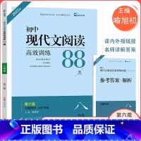 现代文八年级 八年级 [正版]木头马初中现代文阅读高效训练88篇八年级第六版名师特训阅读初二8年级上下册语文阅读理解记叙