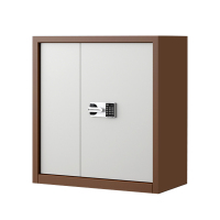 汉诺鑫威指纹电子保密柜钢制密码文件柜档案柜矮柜保密资料柜办公柜单节咖白:国保锁