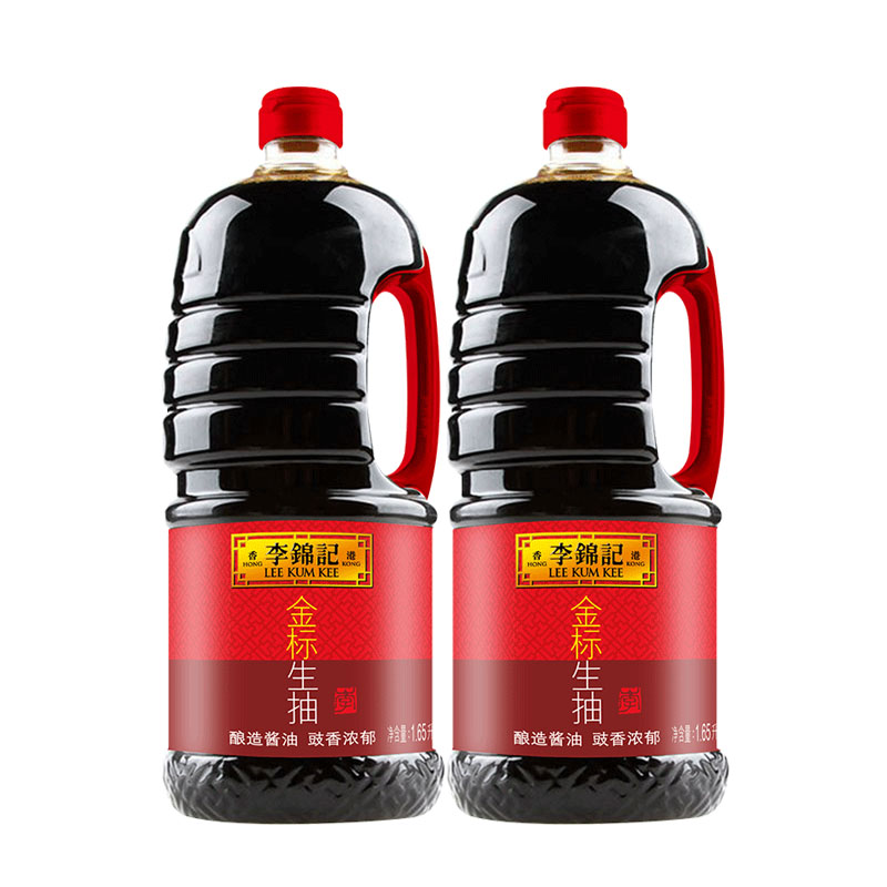 李锦记 金标生抽 1650ml*2瓶 采用非转基因大豆,精心酿造香浓好酱油.