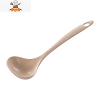 小麦秸秆汤勺家用长柄炒勺厨房用品大号小汤勺塑料勺子创意粥勺 敬平 米色