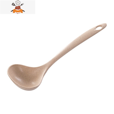 小麦秸秆汤勺家用长柄炒勺厨房用品大号小汤勺塑料勺子创意粥勺 敬平 米色