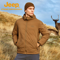 Jeep户外羽绒服夹克男士2025新款防风轻薄连帽外套秋冬保暖防寒服
