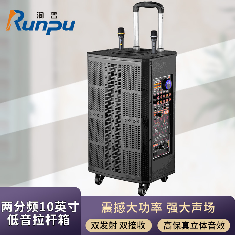 润普Runpu会议音频扩声两分频10英寸低音卡拉OK户外演出活动野外作训带话筒拉杆音箱RP-S-LGF10