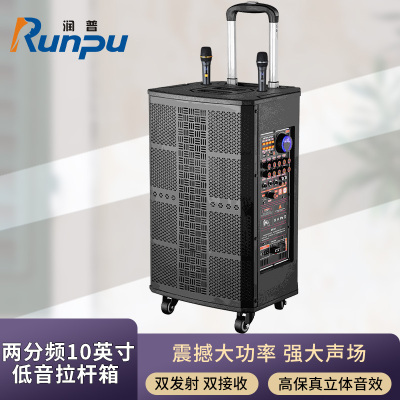 润普Runpu会议音频扩声两分频10英寸低音卡拉OK户外演出活动野外作训带话筒拉杆音箱RP-S-LGF10