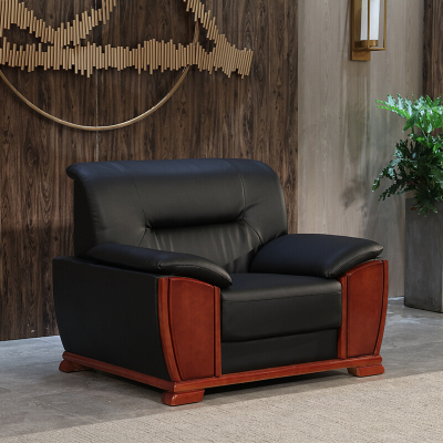 尔迈 办公沙发会客接待沙发西皮扶手沙发商务办公沙发 单人位沙发