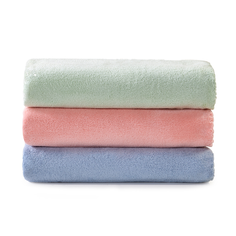 洁玉 清婉珊瑚绒70*140cm浴巾1条 J0027B 粉色