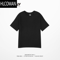 HLCOMANbf美式短袖t恤男女基础款纯色oversize打底白色TEE